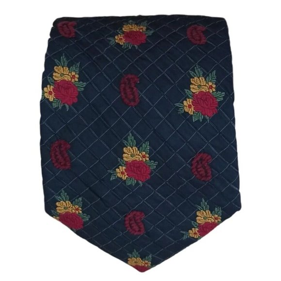 Kenzo Other - KENZO HOMME Black Paisley Floral Silk Tie ITALY 58"/ 3.8" EC